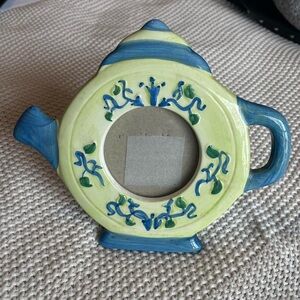 Blue and Cream Ceramic Teapot photo frame